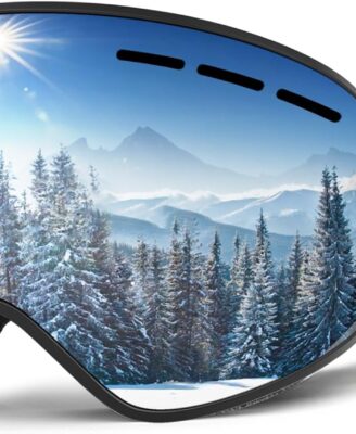 Ski Goggles for Men Women Adult Youth, OTG Frameless 100% Anti Fog & UV Protection with Organizer