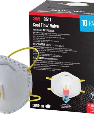 3M, N95 Respirator 8511, Cool Flow Valve, Advanced Filter Media for Easy Breathing, Comfortable for Long Periods of Wear, 10 Count